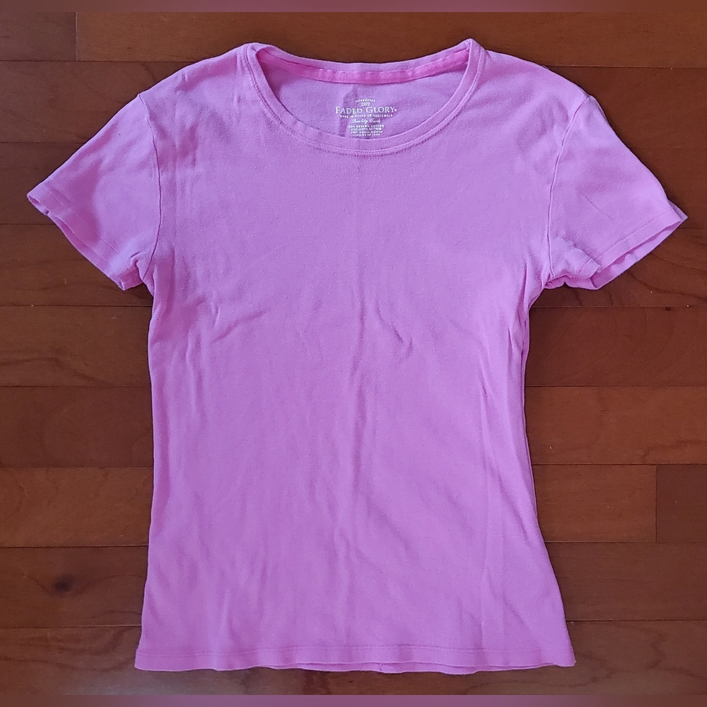 Faded Glory Organic Cotton Pink Women's Top Size M